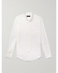 Dunhill - Button-down Collar Linen Shirt - Lyst