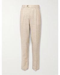 Etro - Slim-fit Pleated Checked Alpaca-blend Suit Trousers - Lyst