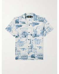 RRL - Camp-collar Printed Linen And Cotton-blend Shirt - Lyst