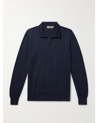 Canali - Pullover slim-fit in cotone con mezza zip - Lyst