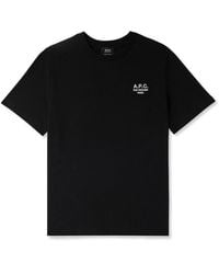 A.P.C. - Logo-Embroidered Cotton-Jersey T-Shirt - Lyst