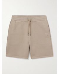 Ami Paris - Straight-leg Logo-embossed Cotton-blend Jersey Drawstring Shorts - Lyst