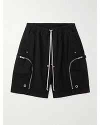 Rick Owens - Bauhaus Wide-leg Zip-embellished Cotton-twill Drawstring Shorts - Lyst