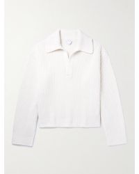 Bottega Veneta - Ribbed-knit Polo Sweater - Lyst