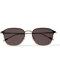 Montblanc D-frame Gold-tone And Acetate Sunglasses - Brown