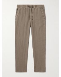 James Perse - Straight-leg Garment-dyed Linen Drawstring Trousers - Lyst