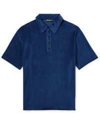 Loro Piana - Cotton And Silk-blend Velour Polo Shirt - Lyst