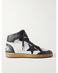 Golden Goose - Sky Star Suede-Trimmed Distressed Leather High-Top Sneakers - Lyst