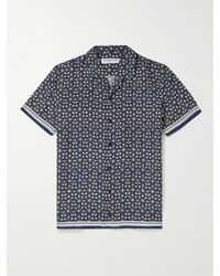 Orlebar Brown - Hibbert Camp-collar Floral-print Linen-blend Shirt - Lyst