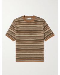 MR P. - Striped Crochet-knit Cotton T-shirt - Lyst