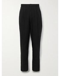 Officine Generale - Drew Tapered Pleated Garment-Dyed Lyocell-Blend Trousers - Lyst
