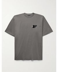 Balenciaga - T-shirt oversize in jersey di cotone con logo ricamato e applicazione Gaffer - Lyst