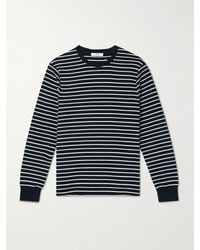 MR P. - Striped Waffle-knit Cotton Sweater - Lyst