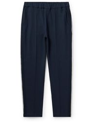 Hanro - Yves Tapered Webbing-trimmed Double-faced Cotton-blend Jersey Track Pants - Lyst
