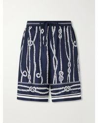 Dolce & Gabbana - Marina Straight-Leg Printed Silk-Twill Drawstring Shorts - Lyst