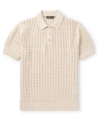 Loro Piana - Open-knit Cotton Polo Shirt - Lyst