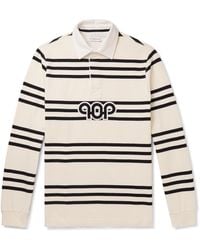 Pop Trading Co. - Pub Logo-appliquéd Striped Cotton-jersey Rugby Polo Shirt - Lyst