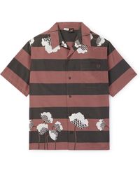 Loewe - Paula's Ibiza Convertible-collar Striped Printed Cotton And Silk-blend Poplin Shirt - Lyst