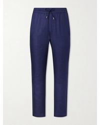 Sease - Summer Mindset Straight-leg Linen And Cotton-blend Drawstring Trousers - Lyst