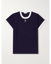 Versace - Medusa-Embroidered Cotton-Blend Jersey T-Shirt - Lyst