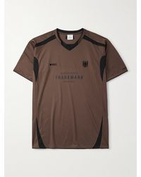 Vetements - Printed Embroidered Panelled Cotton-mesh T-shirt - Lyst