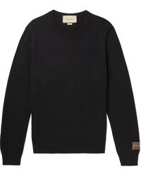 Gucci - Logo-jacquard Cashmere And Wool-blend Sweater - Lyst