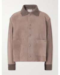 JW Anderson - Wool-Trimmed Suede Jacket - Lyst