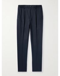 Altea - Tapered Pleated Wool Trousers - Lyst