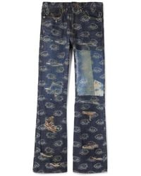 Kapital - Speakeasy Slim-Fit Flared Printed Distressed Jeans - Lyst