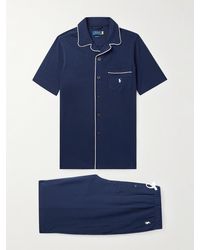 Polo Ralph Lauren - Slim-fit Logo-embroidered Cotton-jersey Pyjama Set - Lyst