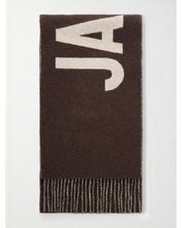 Jacquemus - Logo-Print Fringed Wool Scarf - Lyst