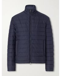 Canali - Leather-Trimmed Quilted Shell Bomber Jacket - Lyst