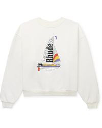 Rhude - Catamaran Champion Logo-print Cotton-jersey Sweatshirt - Lyst