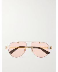 Bottega Veneta - Aviator-Style- And-Tone Sunglasses - Lyst
