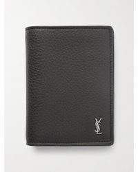 Saint Laurent - Logo-appliquéd Full-grain Leather Billfold Wallet - Lyst