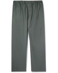 Lemaire - Straight-leg Cotton And Silk-blend Trousers - Lyst