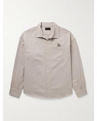 Visvim - Palmer Convertible-collar Embroidered Cotton-twill Shirt - Lyst