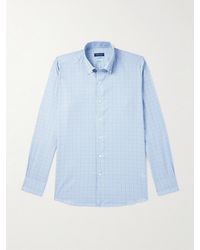 Peter Millar - Sorrento Button-Down Collar Checked Cotton-Poplin Shirt - Lyst