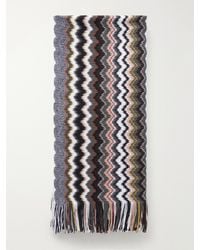 Missoni - Striped Crochet-Knit Wool-Blend Scarf - Lyst