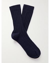 Johnstons of Elgin - Ribbed Cashmere-blend Socks - Lyst