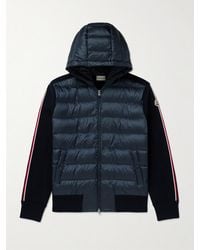 Moncler - Logo-Appliquéd Virgin Wool And Quilted Shell Down Cardigan - Lyst