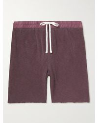 James Perse - Straight-leg Poplin-trimmed Supima Cotton-jersey Drawstring Shorts - Lyst