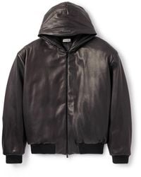 Fear Of God - Padded Leather Hooded Bomber Jacket - Lyst