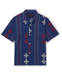 Kardo - Convertible-collar Embroidered Striped Cotton Shirt - Lyst