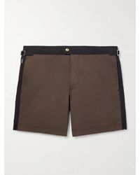 Tom Ford - Straight-Leg Mid-Length Striped Swim Shorts - Lyst