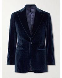 Saman Amel - Slim-fit Cotton-velvet Tuxedo Jacket - Lyst