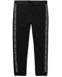 Moncler - Slim-fit Tapered Logo-appliquéd Cotton-jersey Sweatpants - Lyst