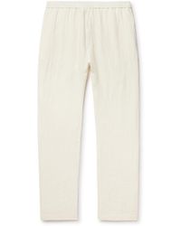Barena - Straight-leg Striped Linen Drawstring Trousers - Lyst