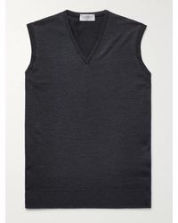 John Smedley - Hadfield schmal geschnittener ärmelloser Pullover aus Merinowolle - Lyst