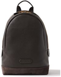 Tom Ford - Suede-Trimmed Full-Grain Leather Backpack - Lyst